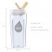 iNeibo Reusable Clear Juice Cup Double-walled Design Insulated Bottle with Lid and Straw for Juice,Coffee,Milk etc (12oz 360ml)